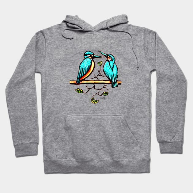 Kingfisher couple in color Hoodie by mnutz